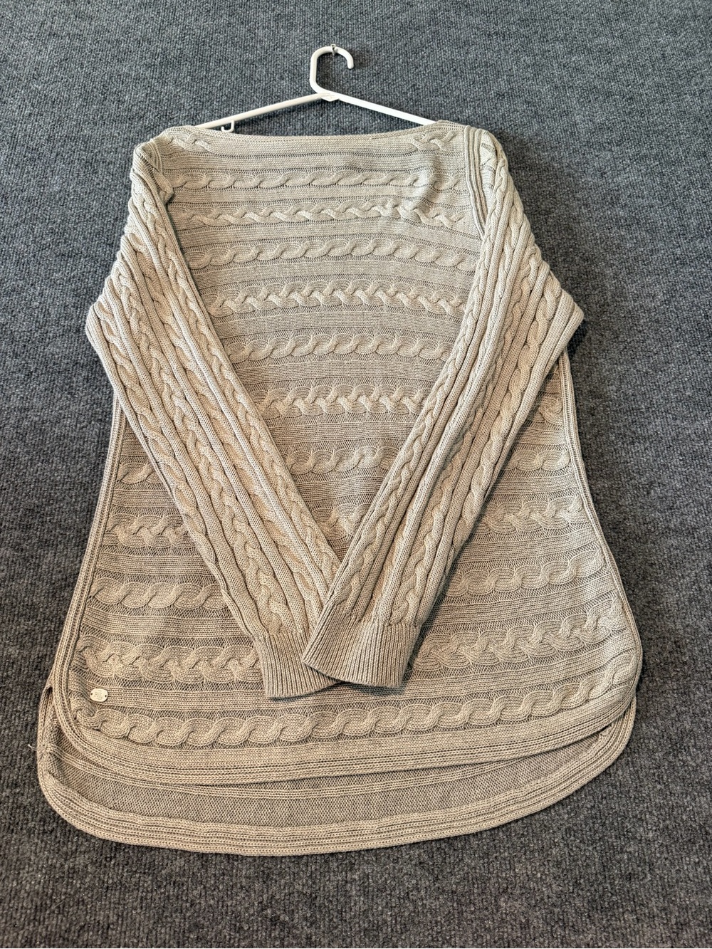 Lauren Ralph Lauren Cable-Knit Crewneck Sweater - grey